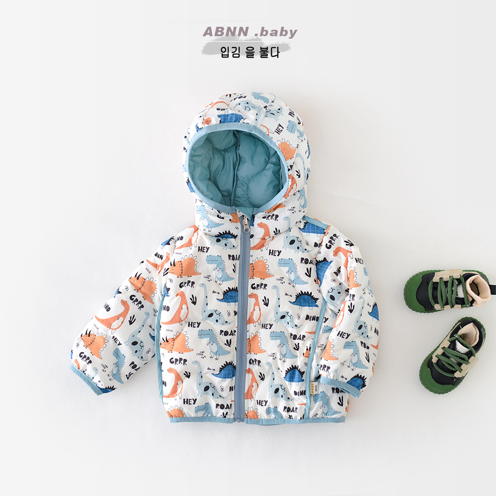 Children's Autumn and Winter down Jacket for Boys and Girls, Lightweight and Sweet White Duck down Coat for Little Boys, Warm 50001