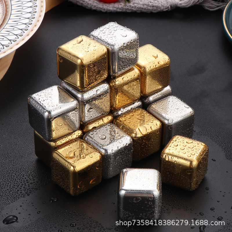 Прямые продажи 304 нержавеющая сталь кубики льда набор металлических кубиков для пива виски быстрозамороженные