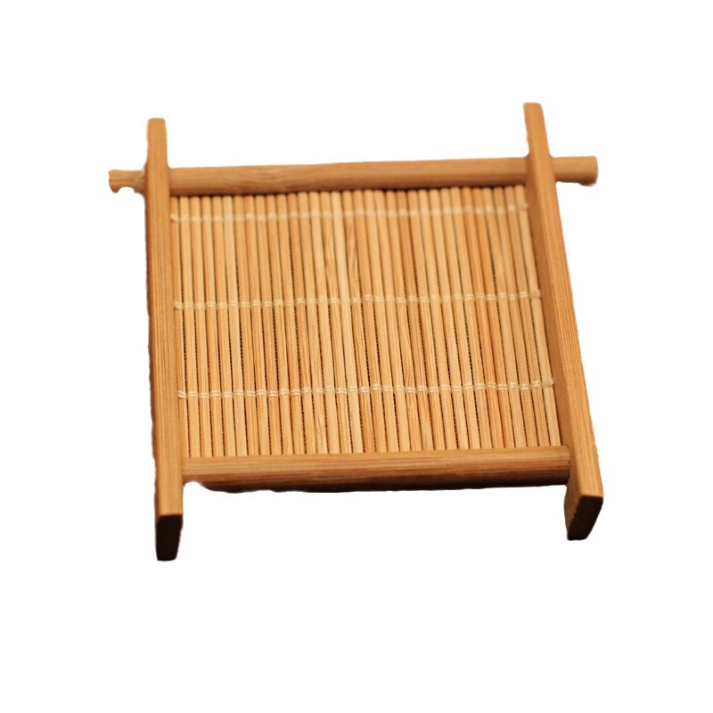 Factory direct sale tic-tac-toe coasters bamboo carbonized kung fu tea mats bamboo mats foreign trade bamboo coasters Cup holders