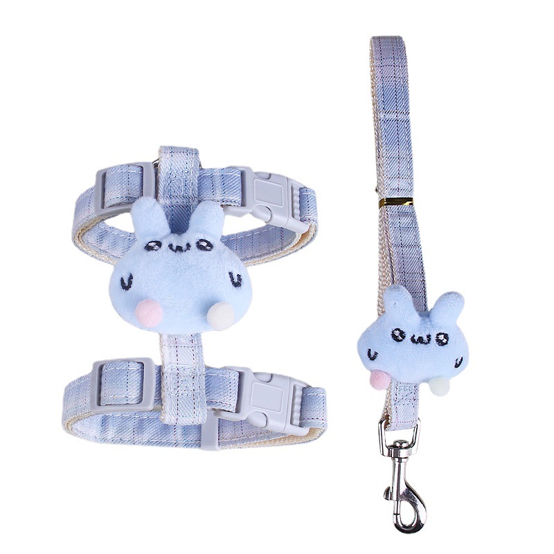 Cross-border adjustable cat leash Pet Rabbit series set small dog dog leash dog I-shaped chest strap