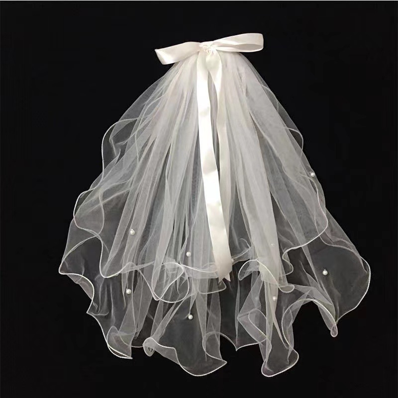 Internet Celebrity Luminous Veil with Light Double-layer Puffy Bow Pearl Veil Night Market Stall Supply Kindergarten Gifts