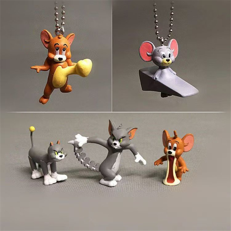 Set of 5 Pieces, Loose Goods, Classic Cartoon Animation, Tom and Jerry, Doll Ornaments, Toy Ornaments