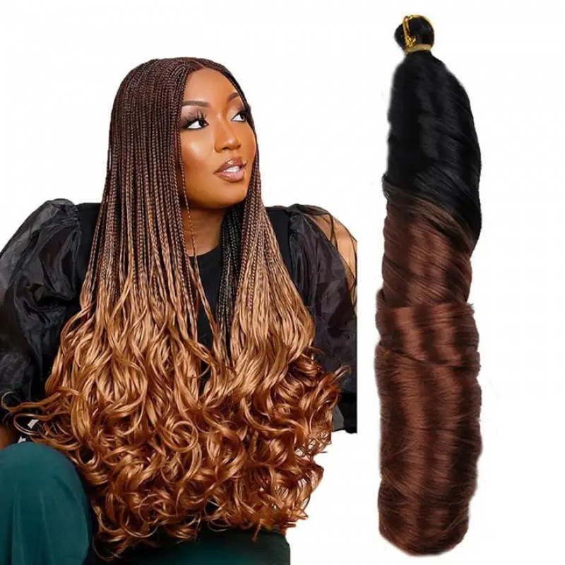 24Inch Colorful French Curls Spiral Hair Extension Braid Wig