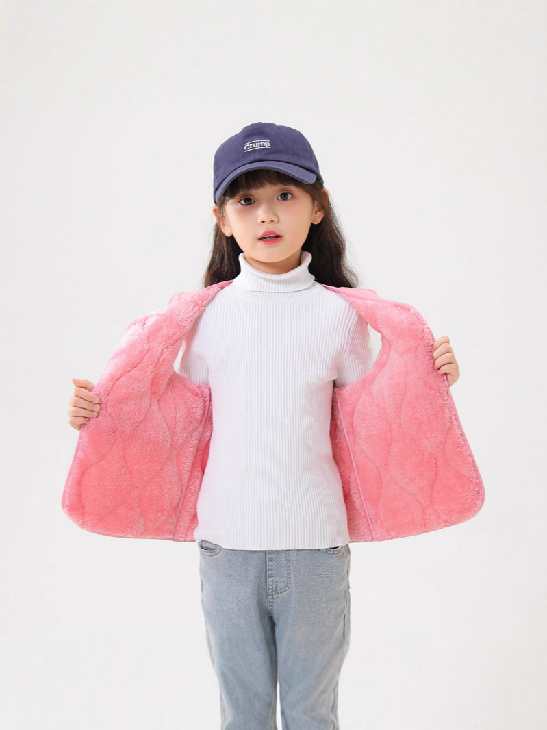 Mainly Recommended Thickeneded Cashmere Warm Vests for Boys and Girls, 2025 Autumn and Winter New Vests for Boys and Girls That Can Be Worn Outside