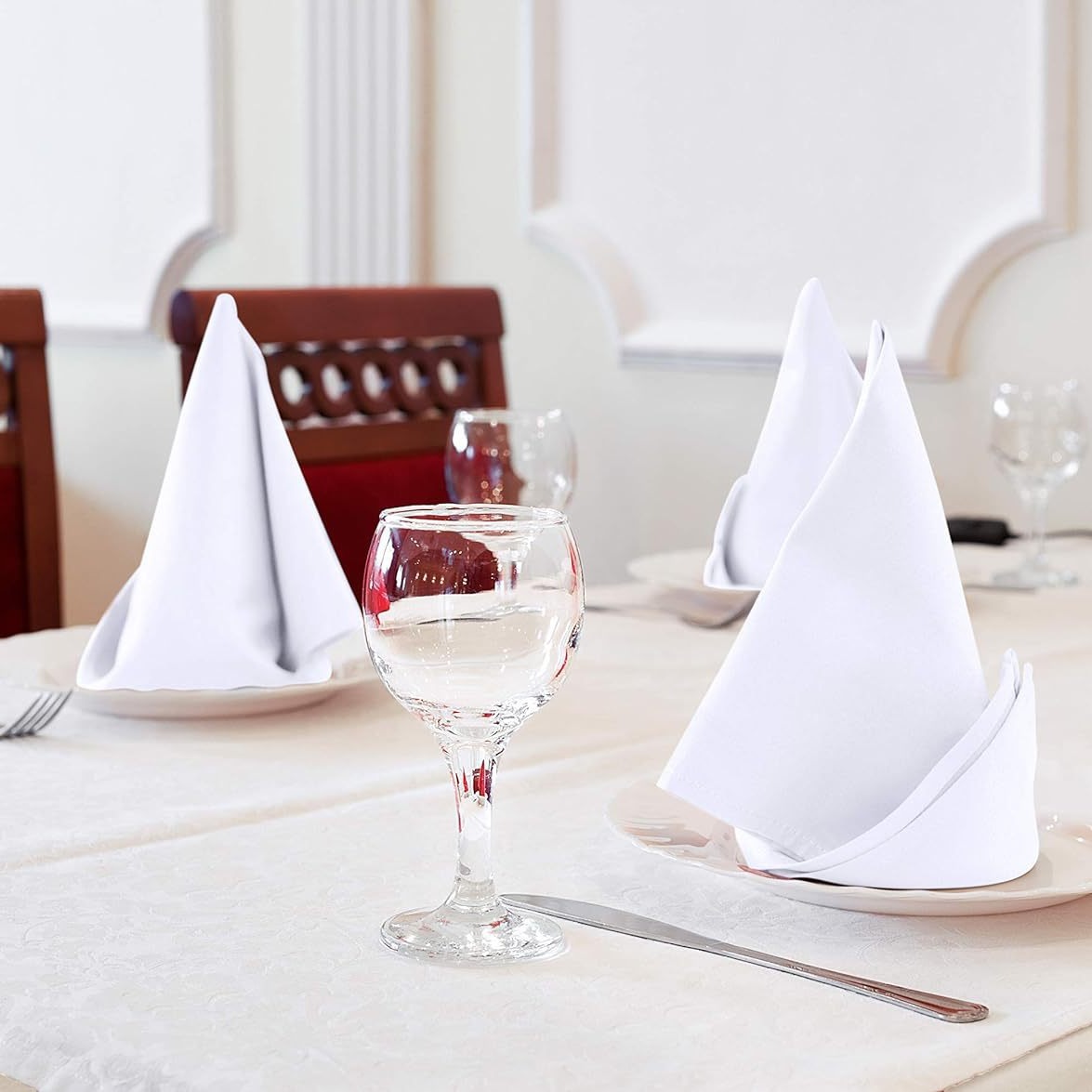 Cross-border Cotton Napkin Cloth Western Food Mouth Cloth Pure White Dinner Cloth Folded Flower Cloth Tea Towel Amazon