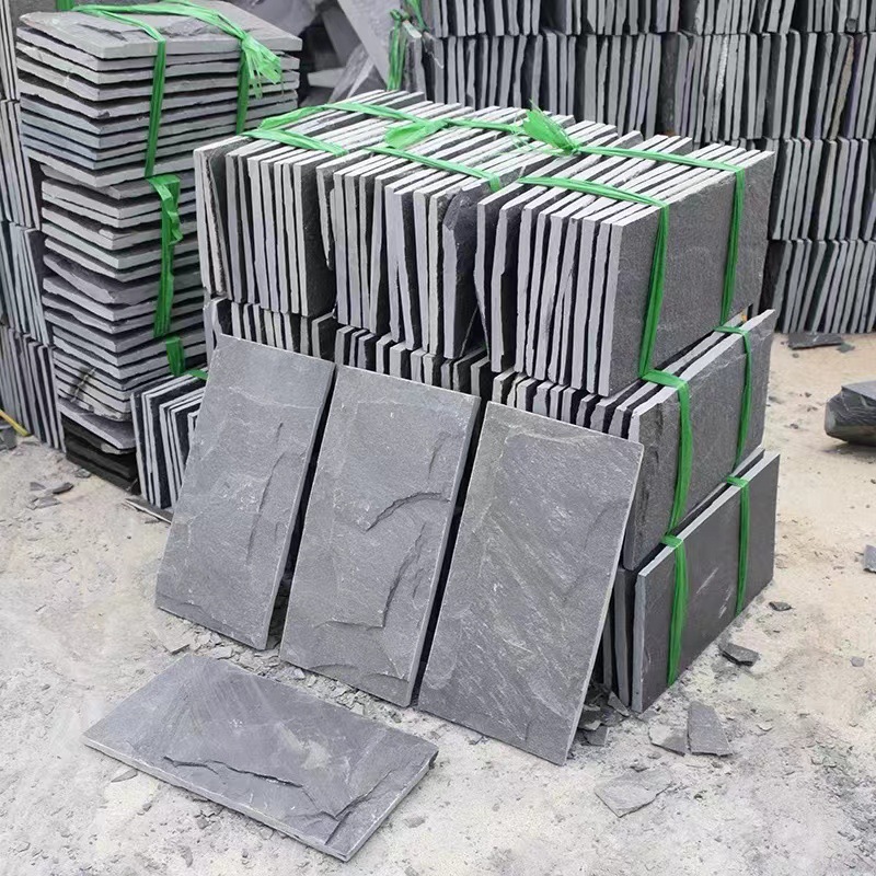 Natural Bluestone Plate Mushroom Stone Courtyard House Exterior Wall Tiles Antique Tiles Outdoor Indoor Background Wall Rust Color Cultural Stones