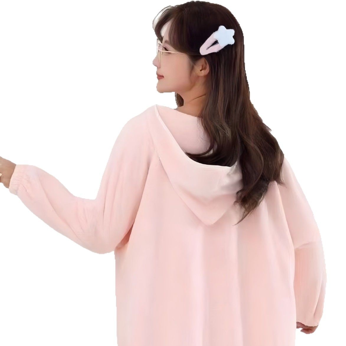 Autumn and Winter Long Bathrobe for Home Women Wearing Absorbent Bath Towel Coral Fleece Thickened Household Hooded Long Sleeve Bath Dress