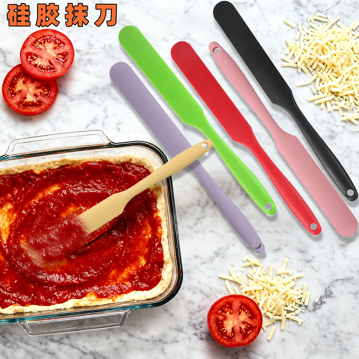 Силиконовая лопатка для выпечки, одноцелая, длинная, для смешивания масла и теста, оптовая продажа