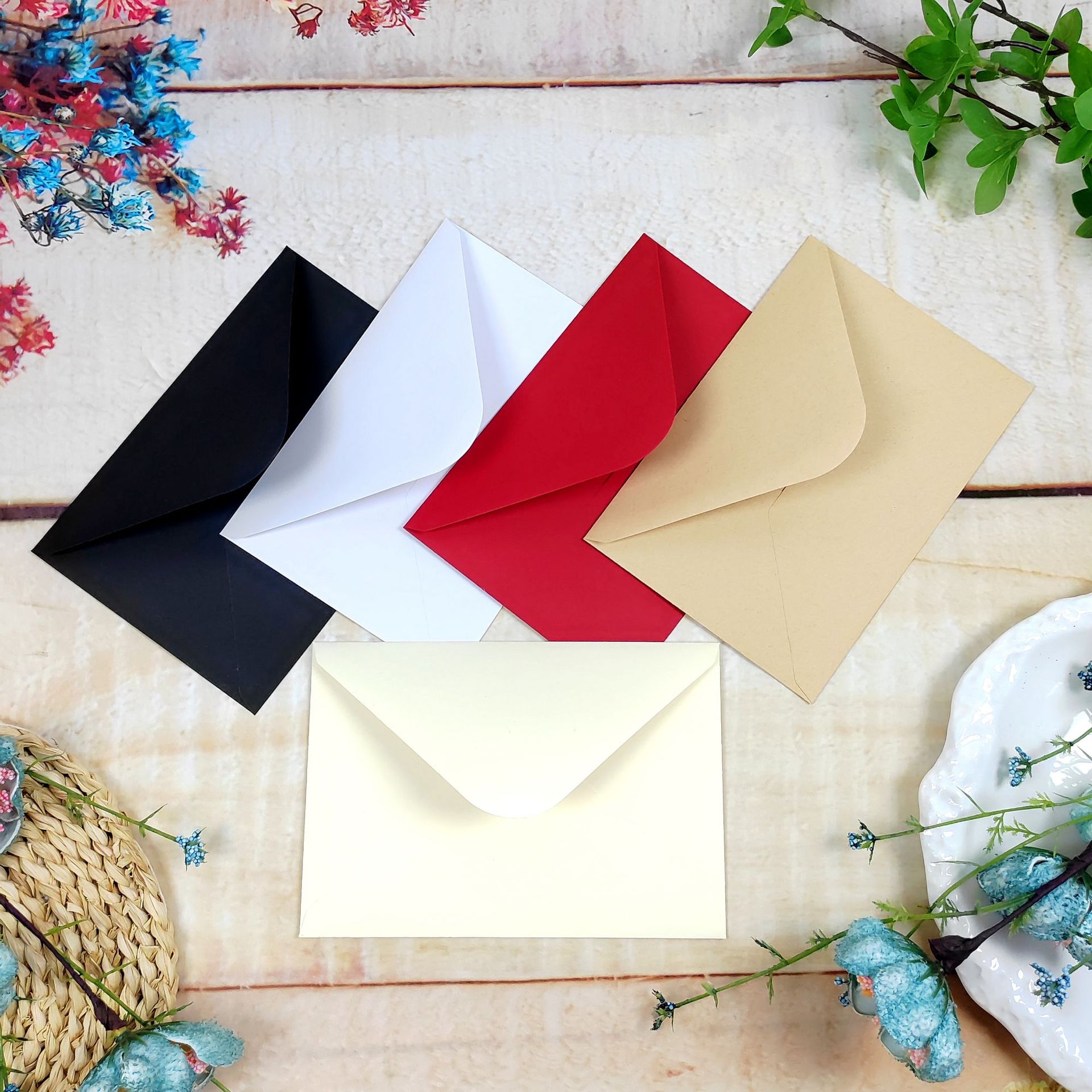 Casual Blank Kraft Paper Envelope, High-End Ins Style Invitation Letter, Greeting Card, Express Document Bag, Full Set