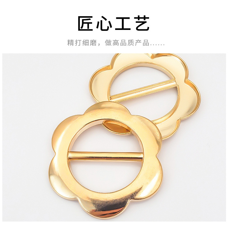 Metal corner buckle knotted buckle silk scarf button shirt short sleeve hem fixed buckle decorative buckle Baita T-shirt buckle