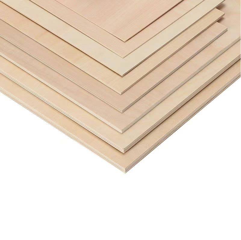 3mm Plywood Plastic Packaging Custom Wooden Board Basswood Poplar Plywood DIY Handmade Thin Board Plywood