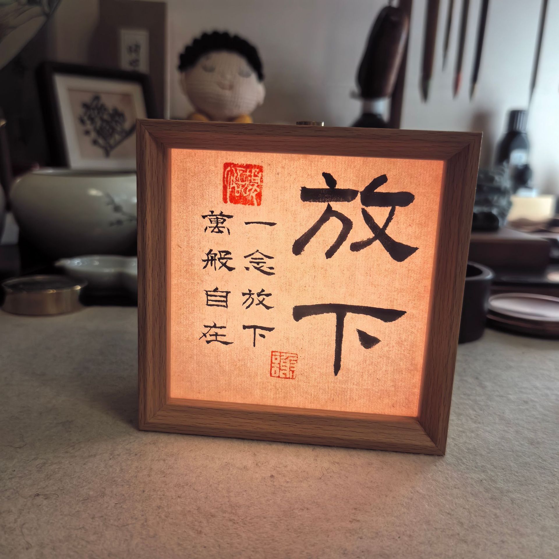 Каллиграфия Ночной свет Фото рамка Рамка для картин Оптовая настольная лампа LED Атмосферная лампа Креативный подарок DIY украшения