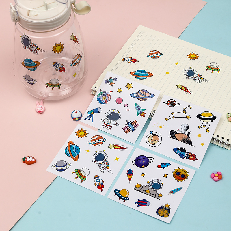 Cartoon Stickers Space Astronaut Cute Waterproof Stickers Water Cup Thermos Cup Notebook Account Stickers Wholesale