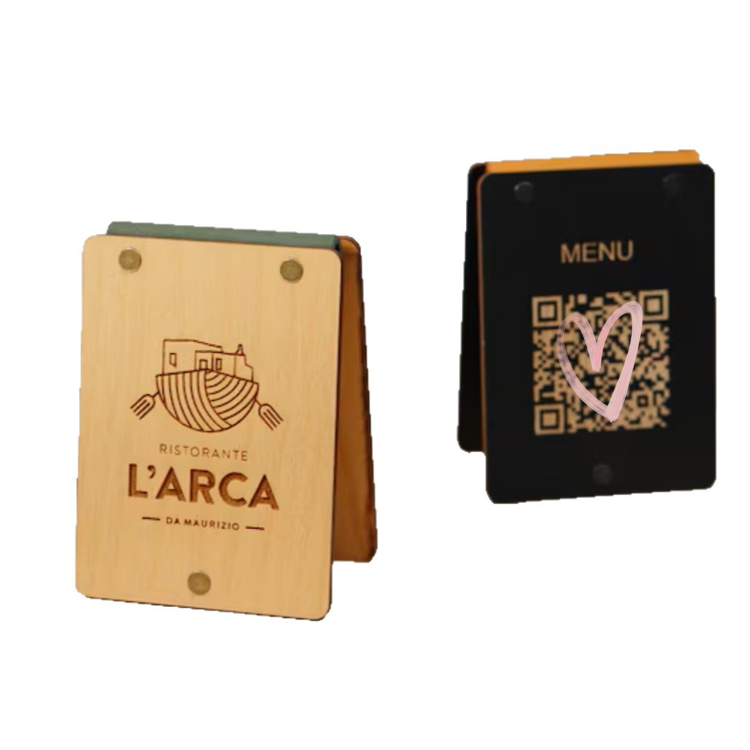 Personalized Creative Customized Wooden Qr Code Ordering Card Restaurant Ordering Card Best Friend Couple Creative Personalized Gift