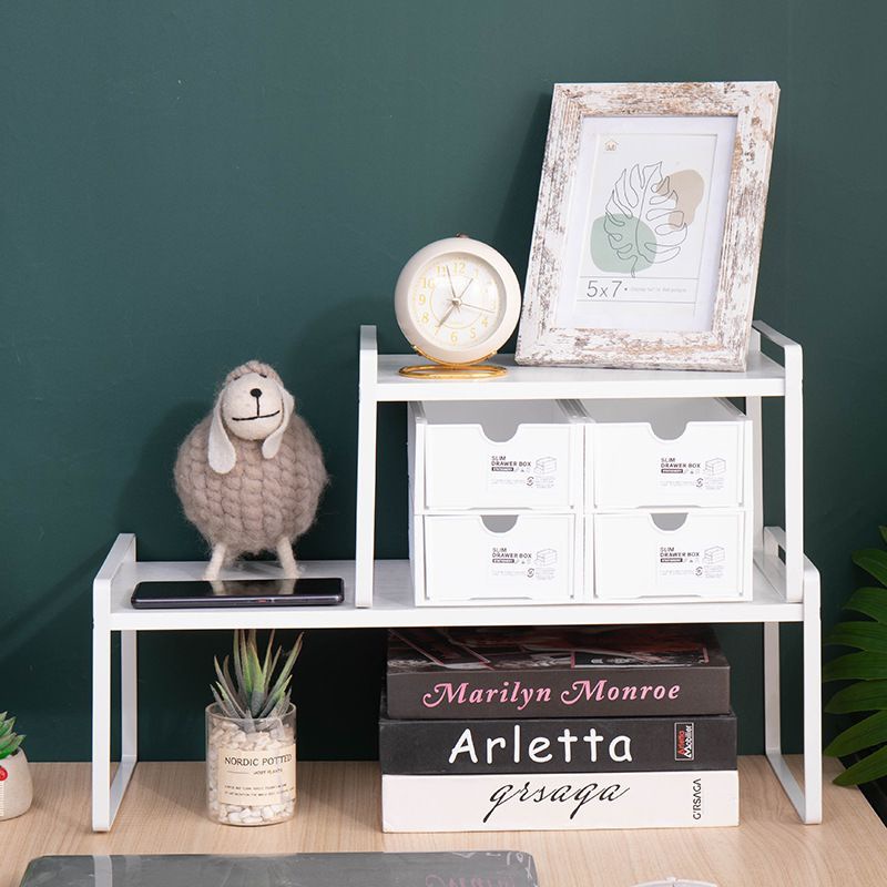 Desktop Iron Bookshelf Storage Rack Table Home Storage Rack Cabinet Student Desk Shelf Multi-Layer Simple Bookcase