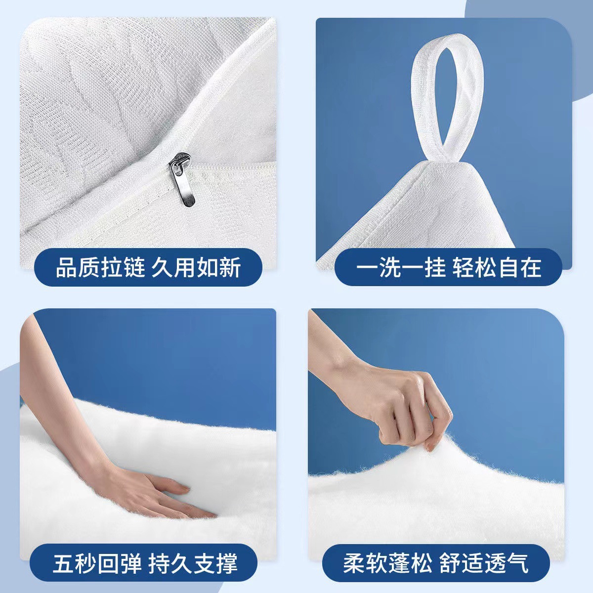 The Pillow Does Not Collapse or Deform. the Pillow Core Is a High Cervical Spine Pillow for Sleeping. a Pair of Single and Double Pillows for Home and Hotel Comfort