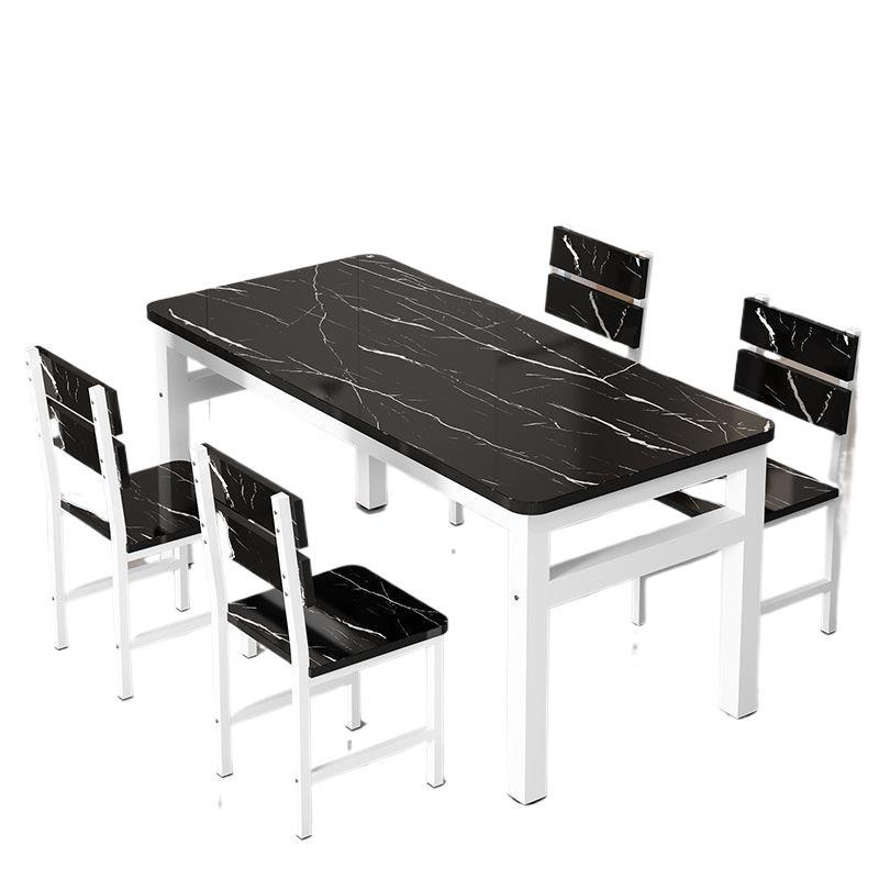 Dining Table and Chair Combination Modern Simple Household Small Apartment Dining Table and Chairs Fast Food Restaurant Commercial Rectangular Small Table