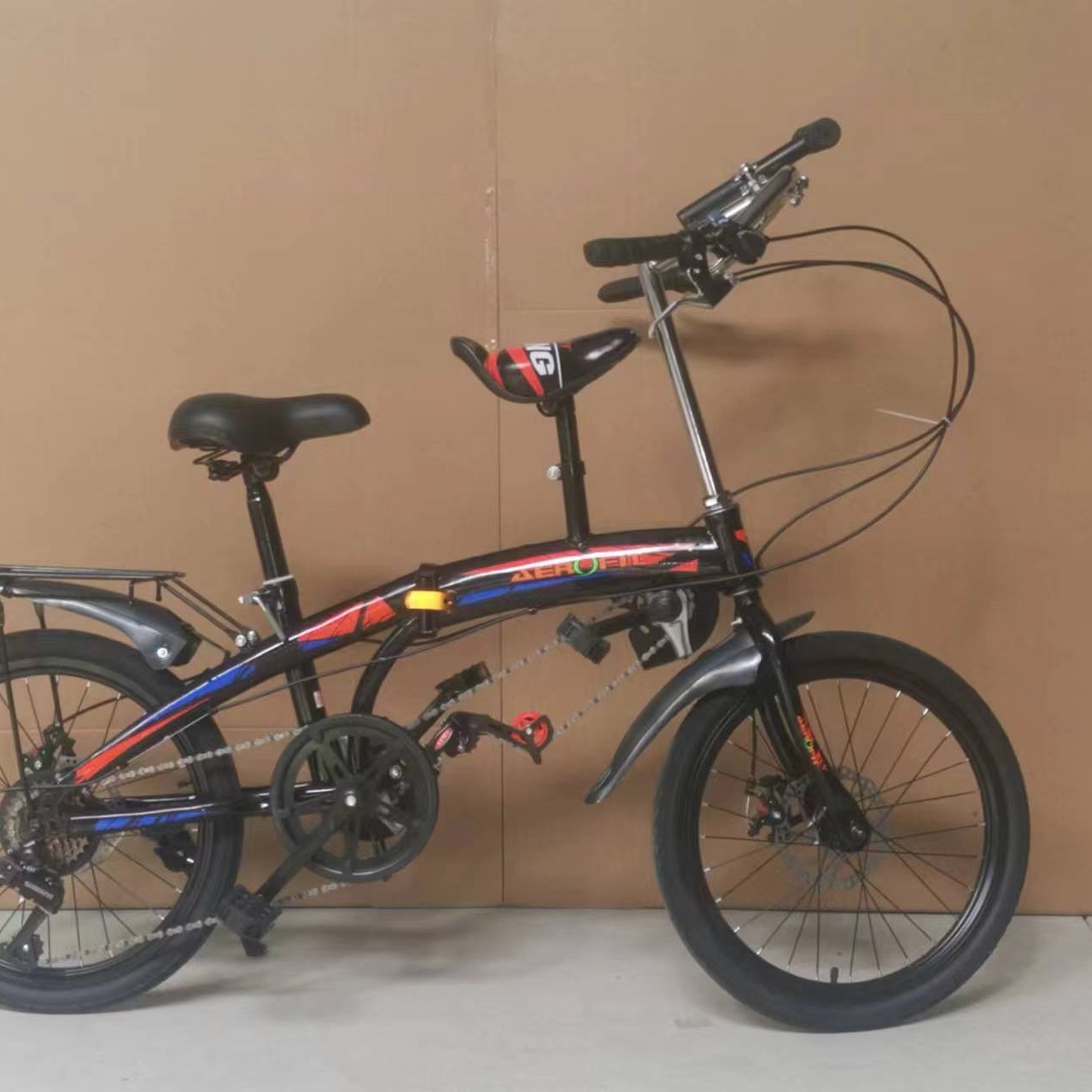 Two-Person Riding Parent-Child Bicycle Purple Tricycle Default Item Other Double Disc Brake Silk Flower