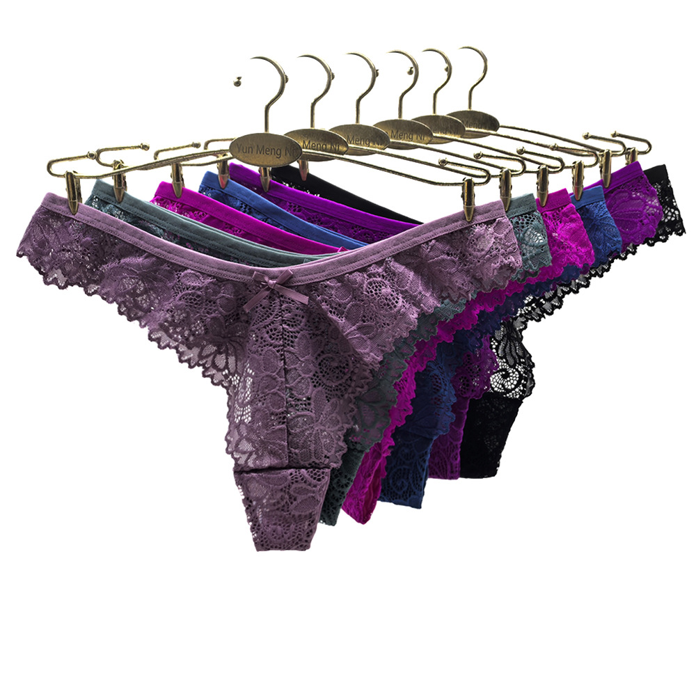 T-String Women's European and American Cross-Border Export Sexy Lace Sexy Women's Underwear Low-Waist Seamless Transparent T-Pants