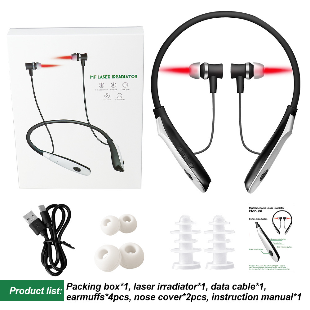 Factory Direct Sales Hanging Neck Type Nasal and Ear Canal Laser Irradiation Instrument 650Nm Laser Light Wave Instrument Physiotherapy Instrument Cross-Border Wholesale