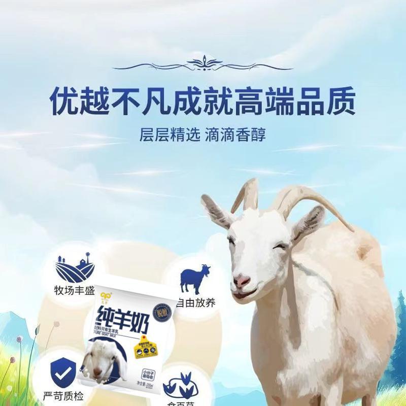 Jiuyang Pure Goat Milk 200ml*12 Bags, Pure Fresh Goat Milk, Natural Goat Milk Without Additives