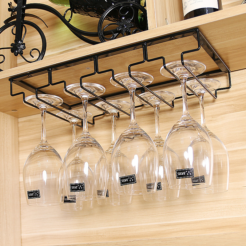 American Style Iron Goblet Inverted Hanger Simple Household Bar Hanging Wine Cup Rack Wine Glass Storage Rack