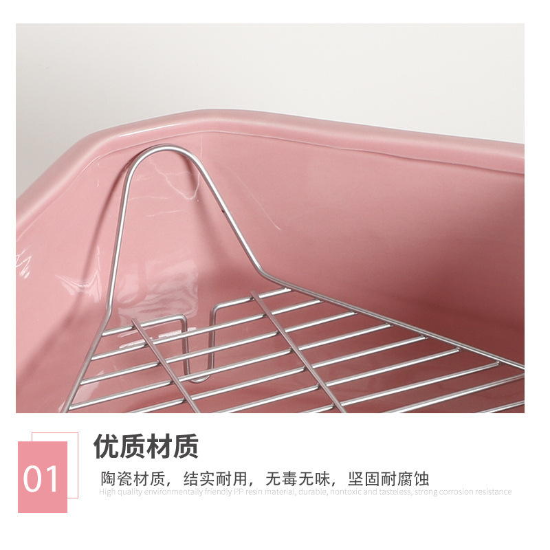 Five-Sided Oversized Weighted Anti-Flip Rabbit Ceramic Toilet Chinchilla Squirrel Ceramic Potty Anti-Spray Rabbit Supplies