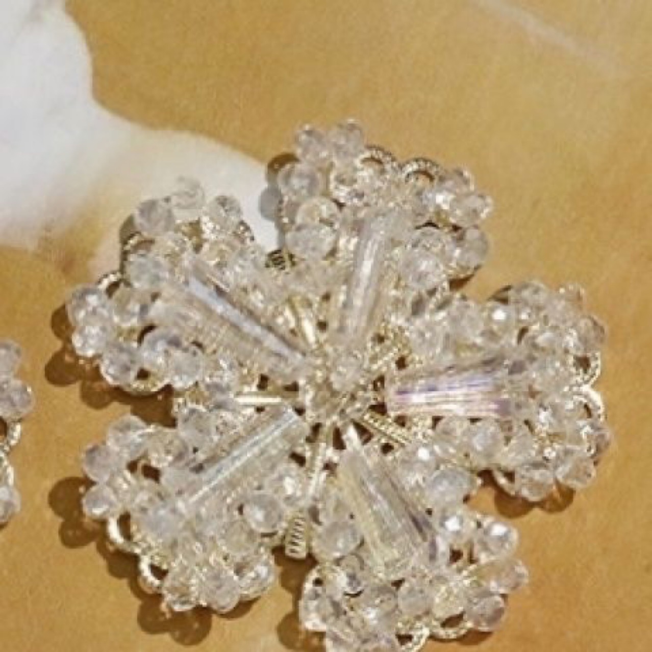 Hand-stitched Beaded Crystal Snowflake Flowers DIY Hand-woven Beaded Hairpin Hair Accessories Fans Wedding Accessories