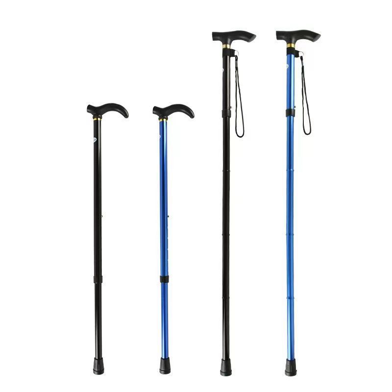 Outdoor Aluminum Alloy Climbing Cane Telescopic Foldableing Trekking Pole Non-Slip Cane Elderly Reinforced Adjustable 5 Sections