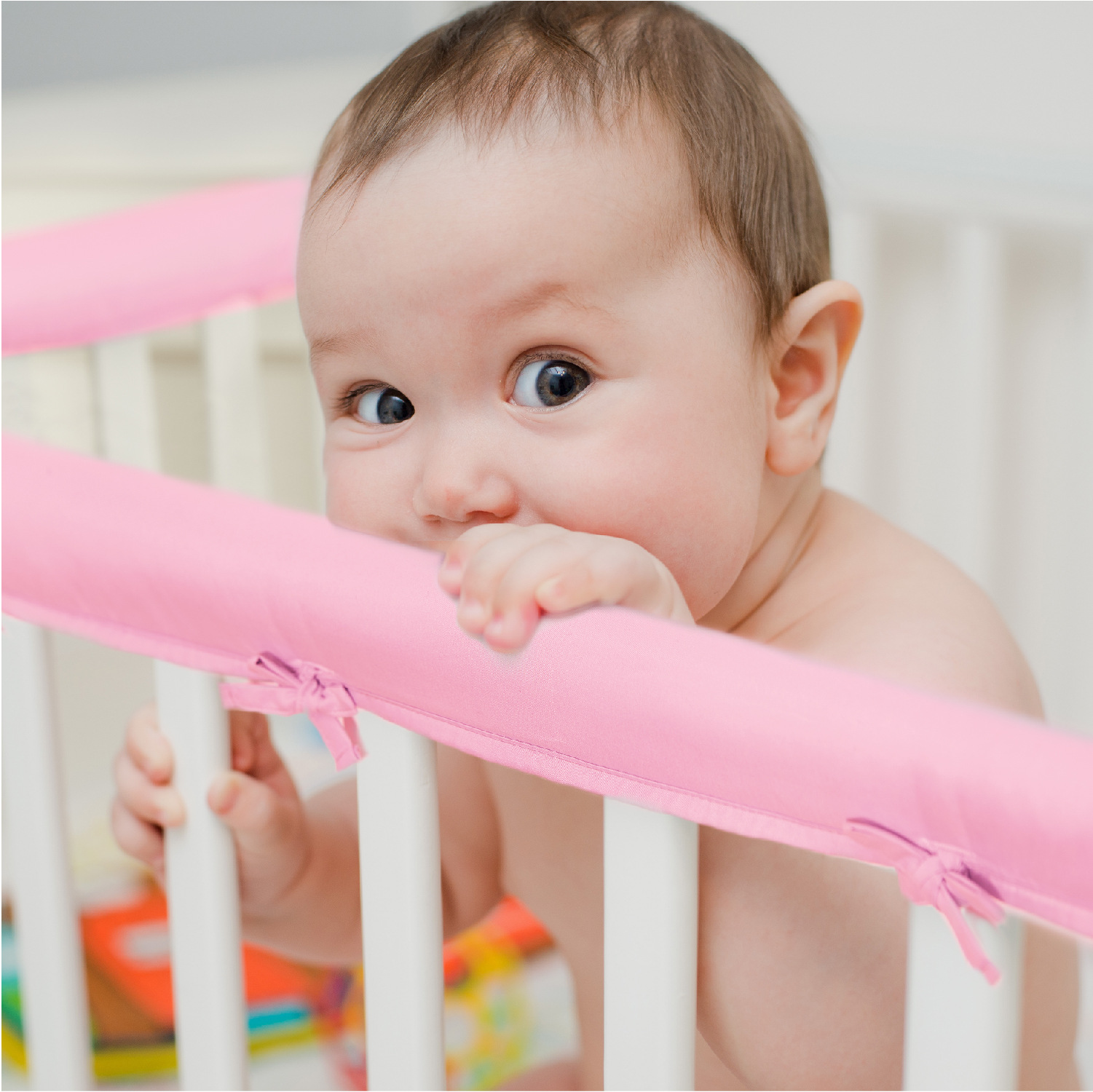 Cross-border crib anti-collision protection wrapping solid color baby bed circumference baby anti-collision soft bag foreign trade home textile spot