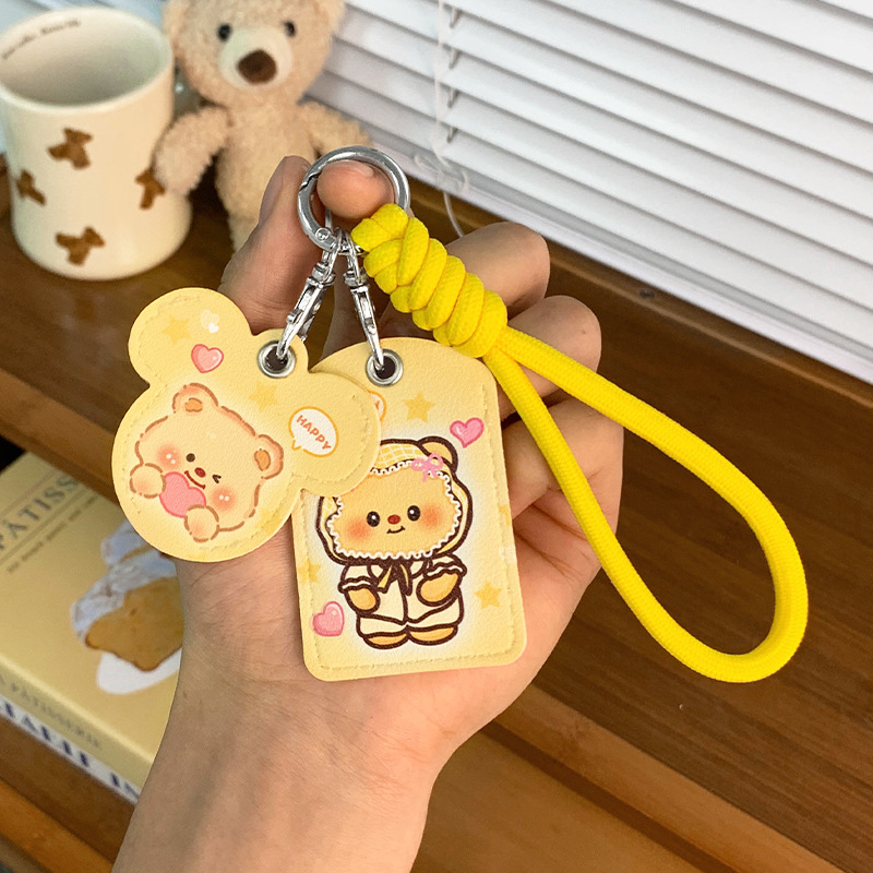 Защитный чехол для ключа электромобиля с кремовым медведем, подходит для Aimaadi, дистанционное управление, NFC-защита, чехол для контроля доступа