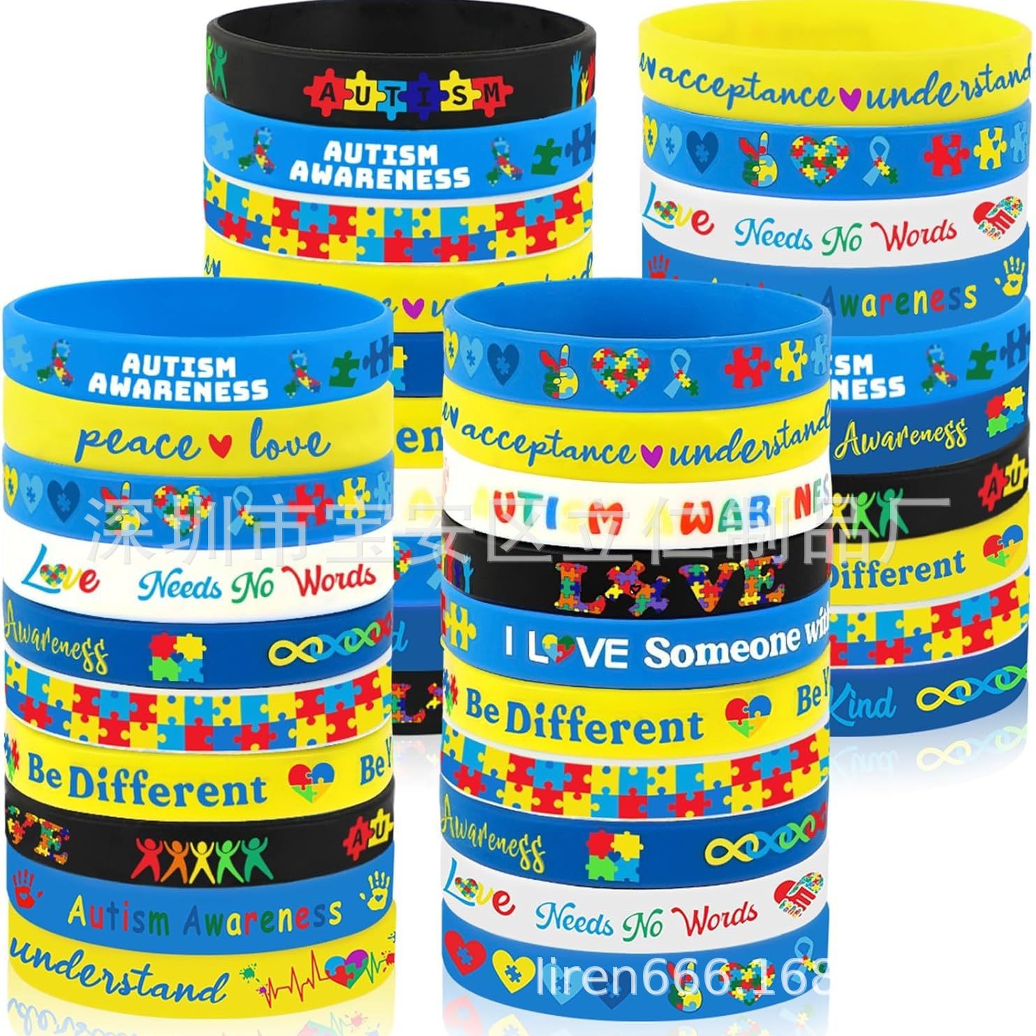 Autism Awareness Silicone Bracelet Puzzle Ribbon Pattern Inspirational Rubber Wristband Autism Awareness Birthday Gift