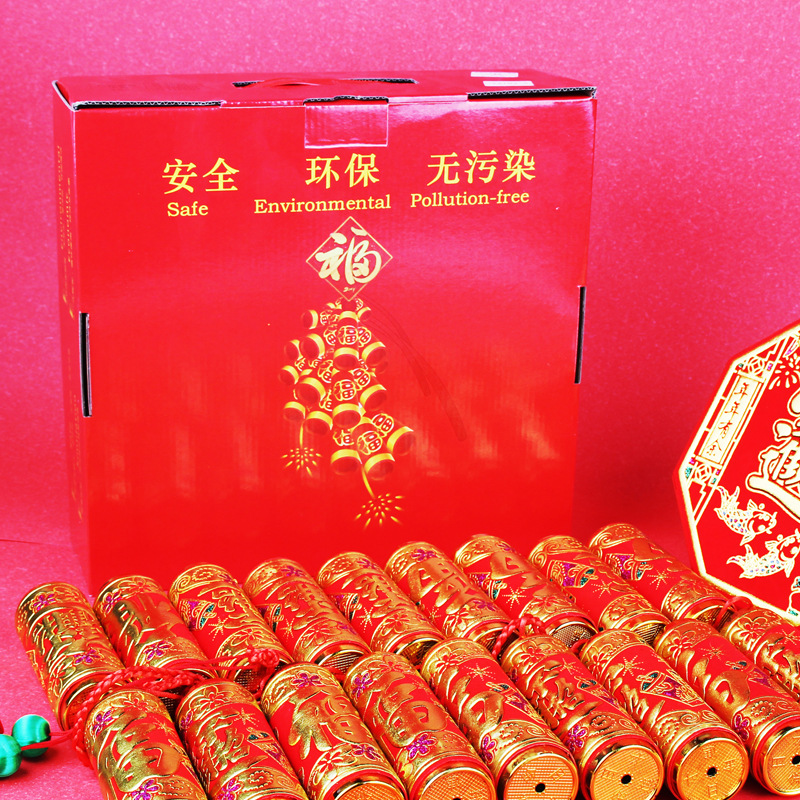 New 1.9 m 2 fried head charging plug-in dual-use firecrackers spring festival traditional wedding festive household electronic firecrackers
