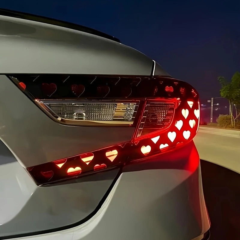 48X30 см наклейка для фар автомобиля в форме сердца, вырезанная, чистый цвет, наклейка для автомобильных огней, кросс-бордерный экспорт