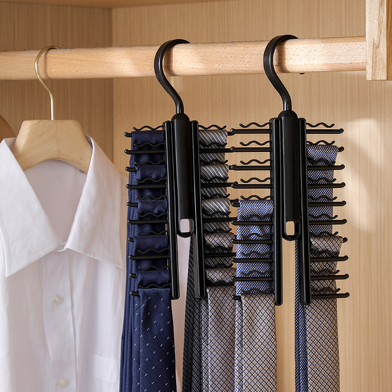 Tie Storage Belt Storage Household Multi-Functional Tie Organization Artifact Scarf Scarf Multi-Grids Bow Tie Hanger