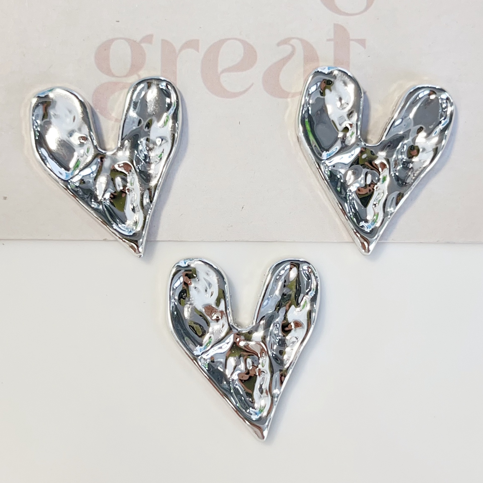 Hot Selling Electroplated Heart Peach Heart Five-Pointed Star DIY Jewelry Accessories Hairpin Headdress Refrigerator Magnet Hole Shoe Material