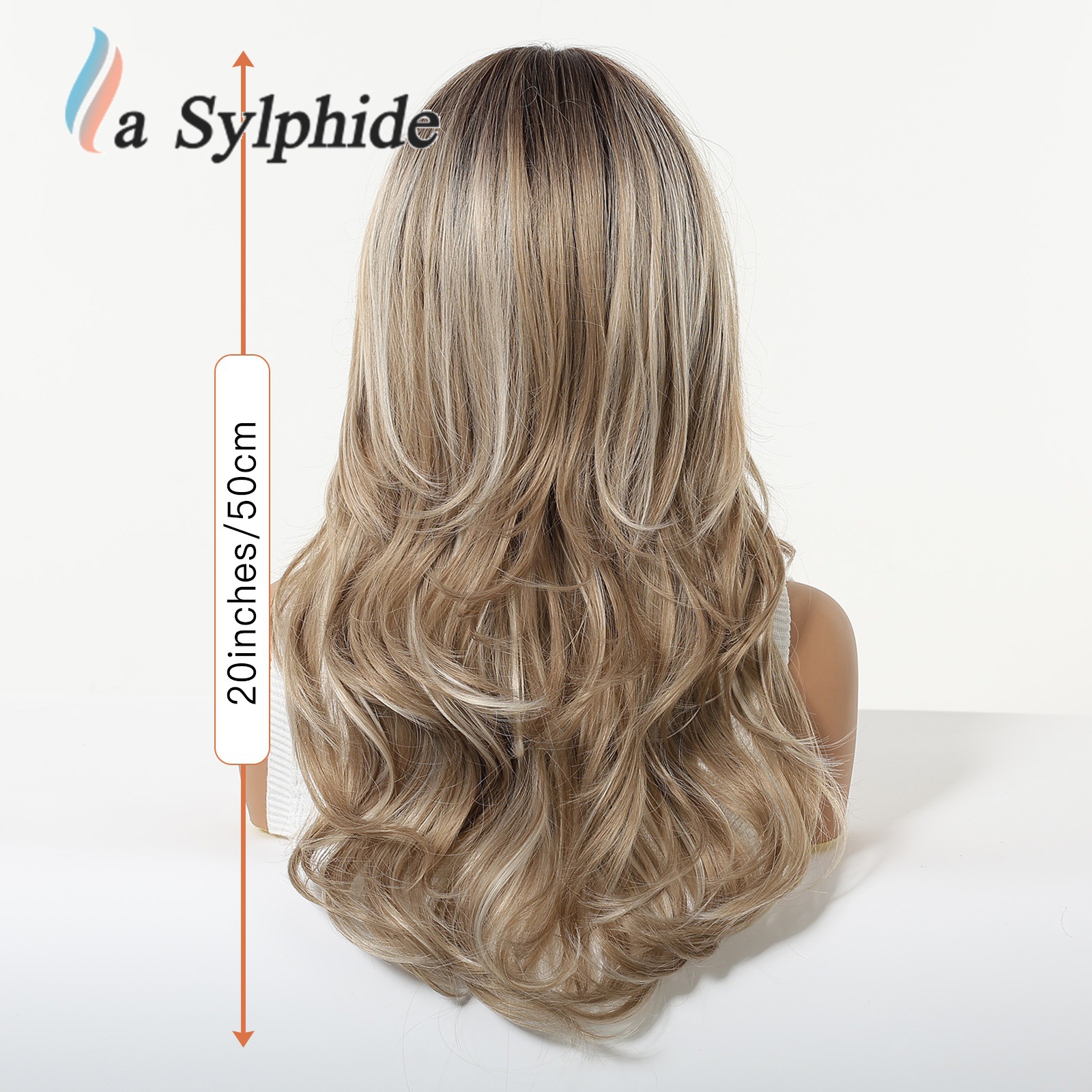 New Wig for Women with Full Headband with Bangs Golden Long Curly Hair High Temperature Silk Chemical Fiber Mechanism Amazon Best Selling Wigs