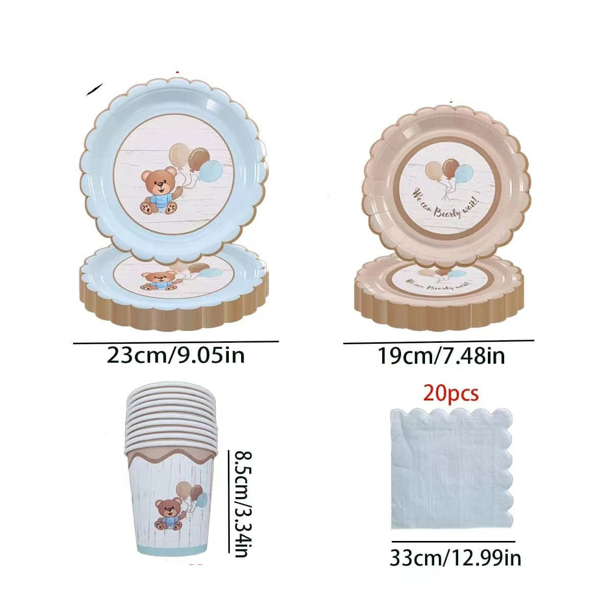 New Color Printed Balloon Paper Cup Paper Plate Set European and American Birthday Party Disposable Party Birthday Tableware