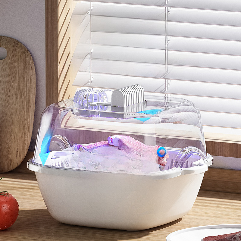 Cross-border four-in-one thawing device household kitchen food thawing machine fresh-keeping dustproof convenient ice thawing device