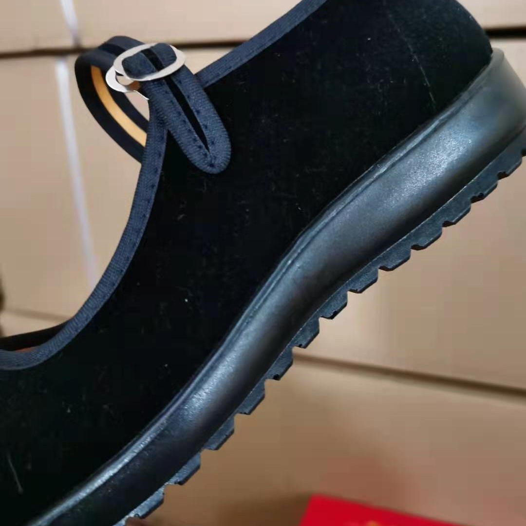 Old Beijing Cloth Shoes for Women, Black Velvet Shoes, Hotel Black Work Shoes, Etiquette Shoes, Street Vendor Mom Shoes, Flat Heel, Low Heel