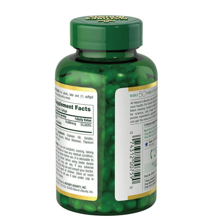 Cross-Border Spot Vitamin Supplement Calcium Tablets Biotin10,000Mcg 250 Quick-Release Soft Capsules