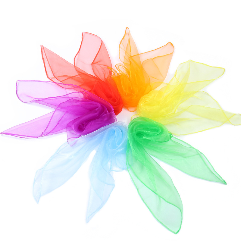 60*60 новый шифоновый танцевальный газовый платок однотонный нейлоновый волшебный реквизит для детских выступлений морской платок