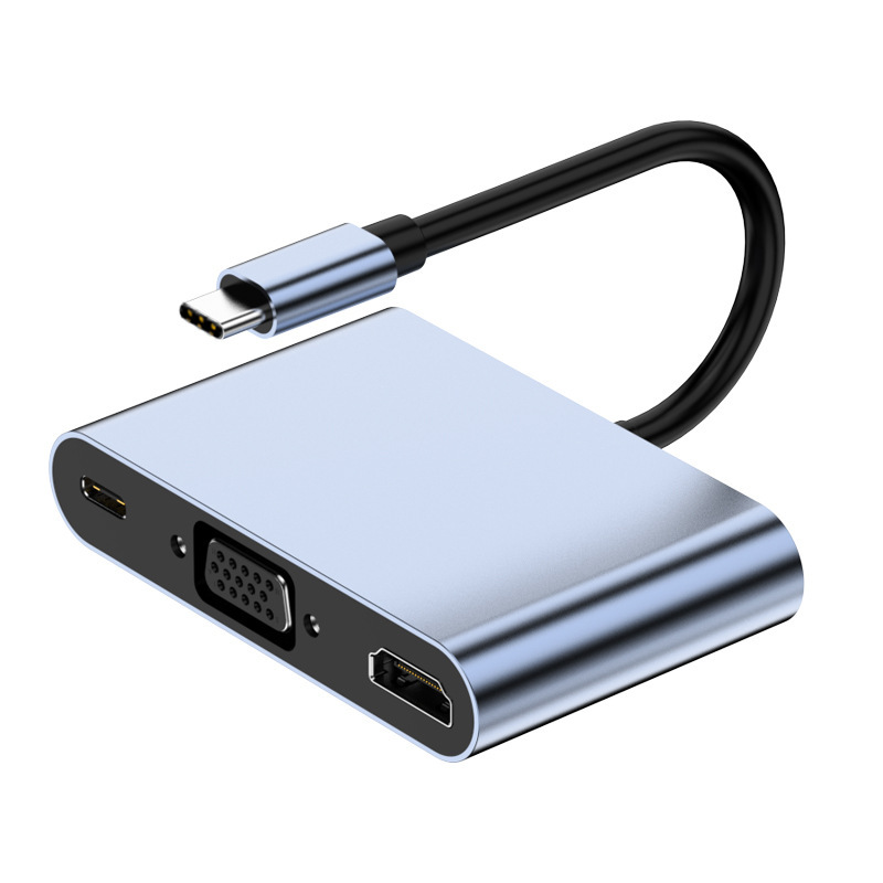 New Five-In-One Type-C Docking Station HDMI Vga Audio Converter 3.0 USB Splitter Hub