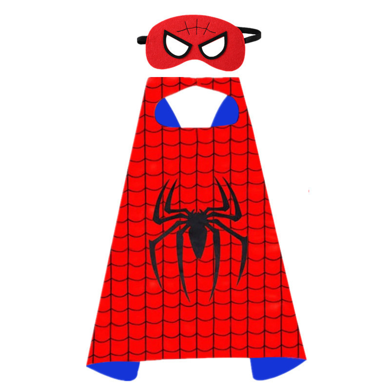 Kids Halloween Cloak Poncho Superhero Costume Spiderman Hulk Cos Halloween Kids Costume