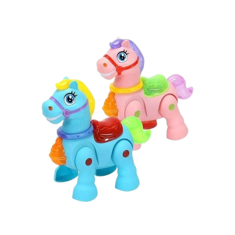 New Electric Leash Horse 2026 Year of the Horse with Colorful Lights and Music Artificial Walking Horse Street Stall Hot Selling Toys