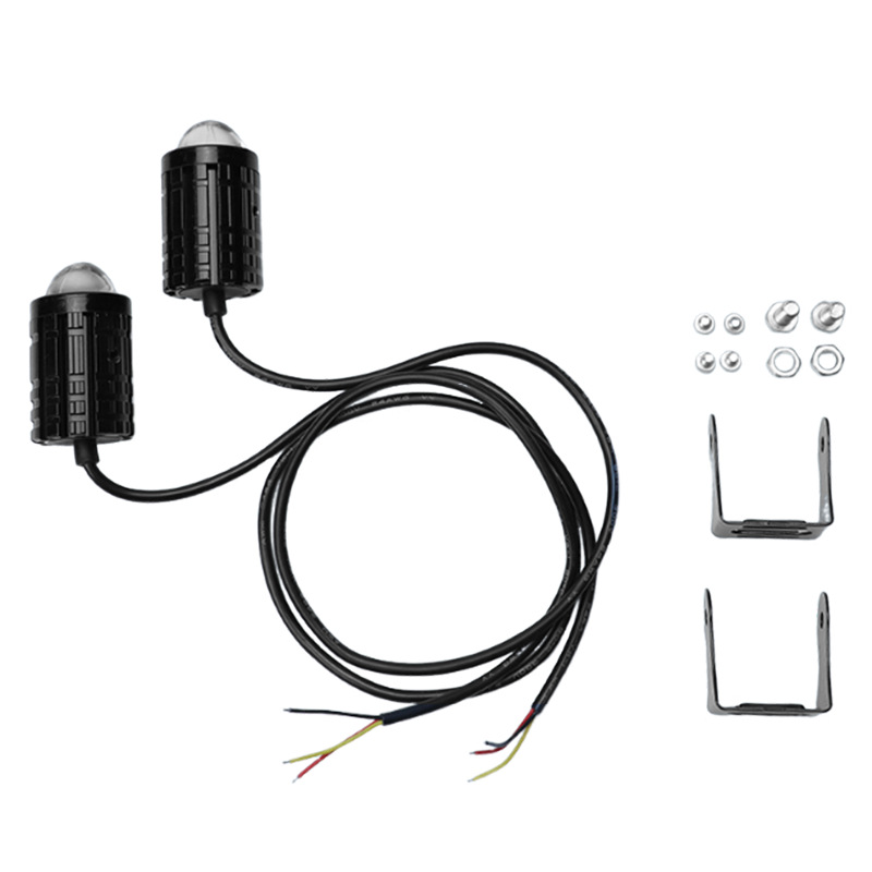 Motorcycle Headlight Manufacturers Supply Waterproof Small Steel Cannon Electric Vehicle Headlights Two-Color Spotlights 8-80V