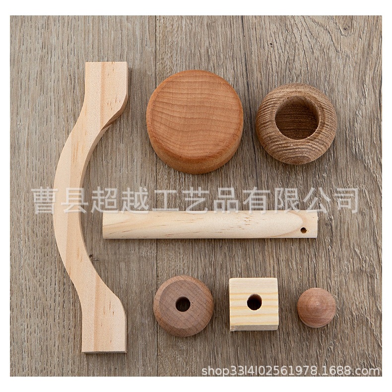 Factory wholesale wooden handle round stick round accessories jewelry box small handle shaped accessories round bead bottle cap