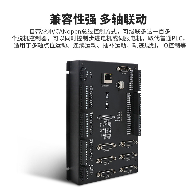 Jimeikang 4/6/12 axis programmable multi-axis motion controller PLC servo controller offline IO module