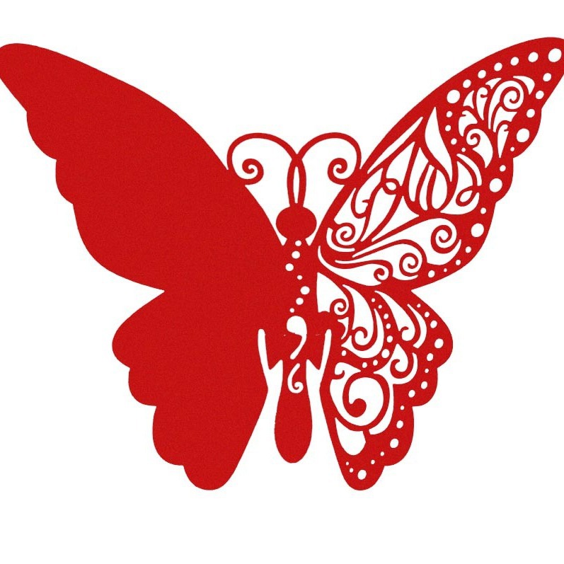 Selling Amazon Wedding Name Card Laser Seat Card Butterfly Wine Glass Decoration Hollow Text Date Cup Card Wholesale