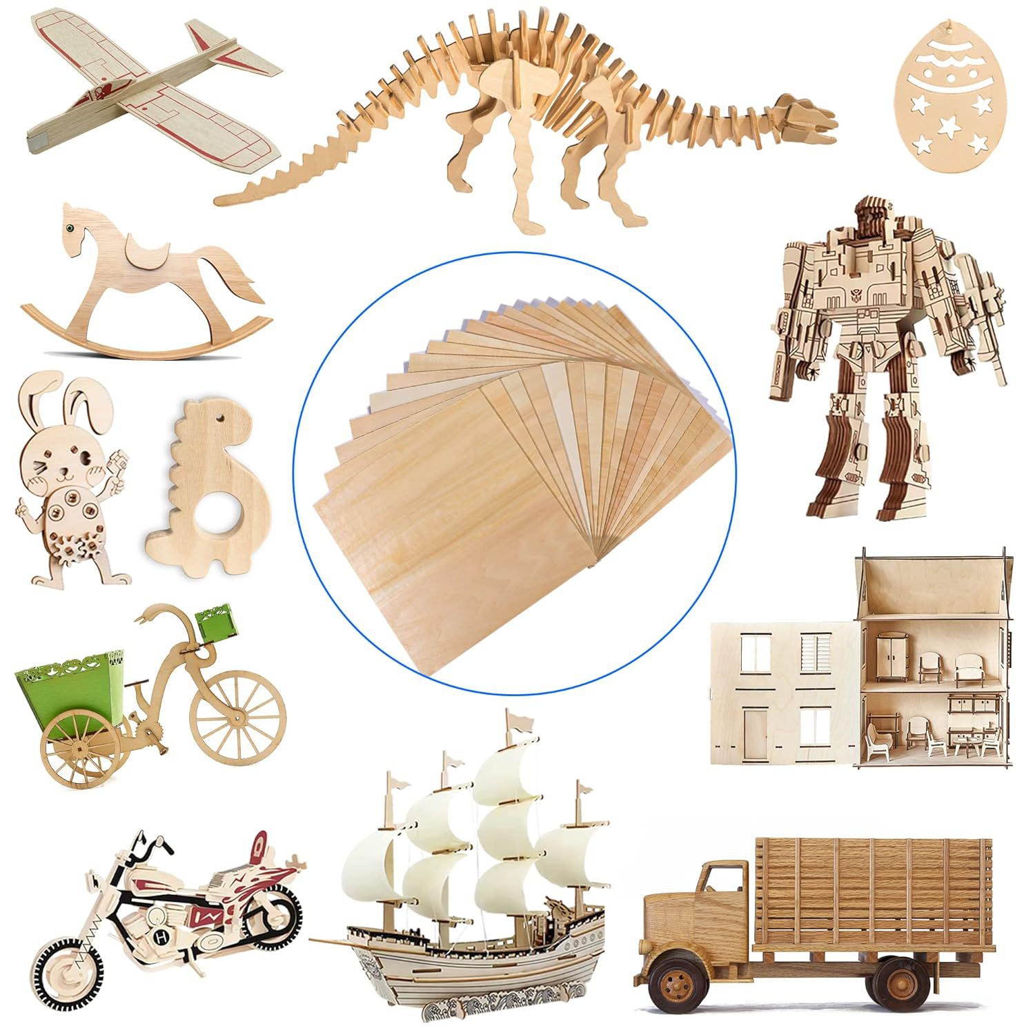 Cross-Border Basswood Board Multi-Layer Board Plywood DIY Handmade Wood Board Wood Chip Thin Wood Chip Building Model Material Customization